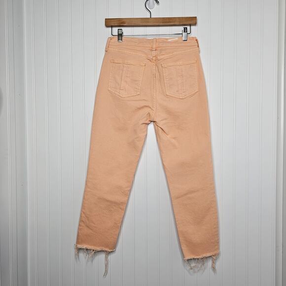 rag & bone Womens Prairie Sun High Rise Skinny Jeans Size 26 Raw Hem Ankle Peach - Picture 5 of 9